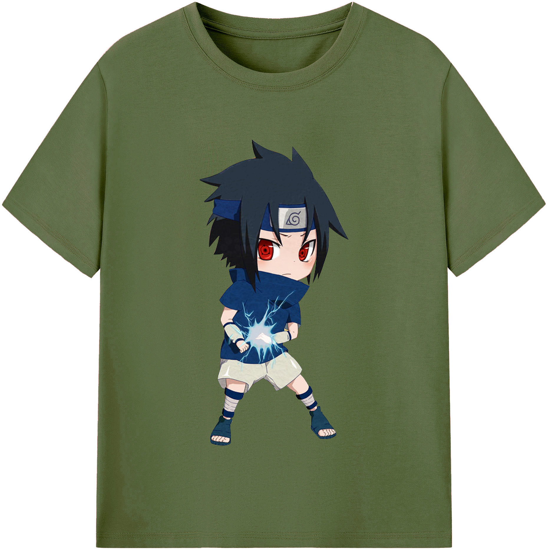 （画像用） NARUTO -ナルト- うちは サスケ Uchiha Sasuke 綿100％半袖Tシャツ（フロントプリント）